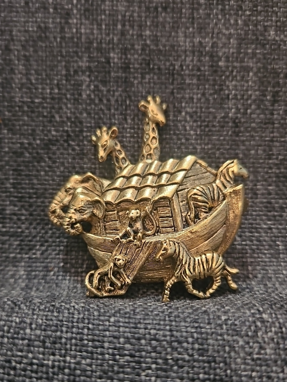 Gold-Tone Noah's Ark Brooch